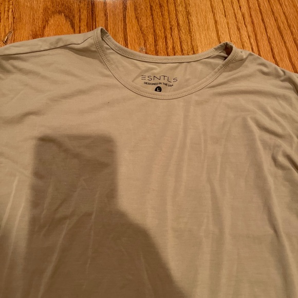 ESNTLS Mens Long Sleeve Shirt Tan Size Large - Picture 2 of 3